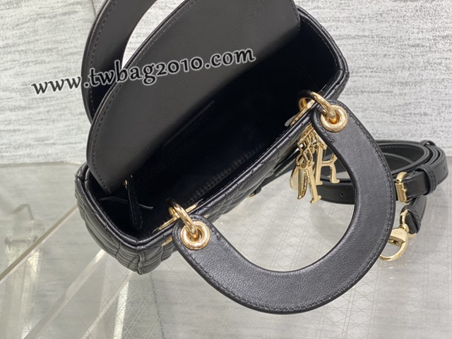 Dior专柜新款Lady女包迪奥顶级原单三格黑色Classic Lady戴妃包 djfk1221